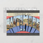 ボルチモア・メッド氏からの挨拶，ヴィンテージ ポストカード (正面/裏面)