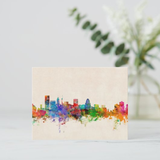 ボルチモア・メリーランドのスカイラインの街並み ポストカード (スタンド正面)