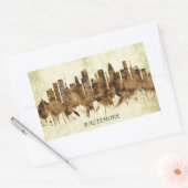 ボルチモア・メリーランドの街並み 長方形シール (封筒)