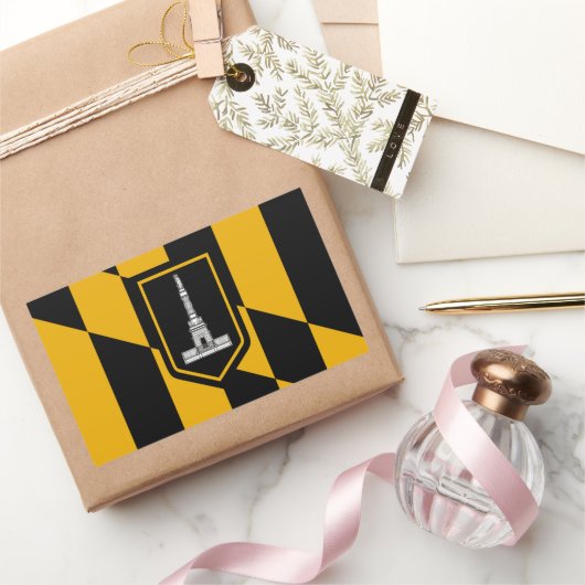 ボルチモア（メリーランド州）市旗 長方形シール (ギフト)