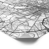 ボルチモア・メリーランド・シティ・スカイラインと地図 ポスター (角)