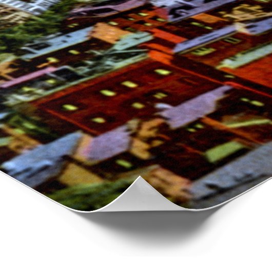 ボルチモア・メリーランド・シティ・スカイラインの夜 ポスター (角)