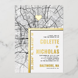ボルチモア・ラブロケータ |シティテーマ結婚の 箔招待状