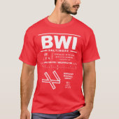 ボルチモア/ワシント国際的ンエアポートBWI Tシャツ (正面)