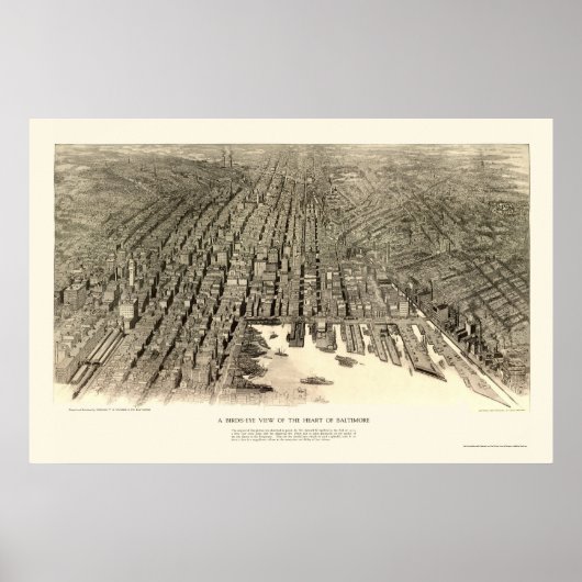 ボルチモア， MDパノラママップ – 1912 ポスター (正面)