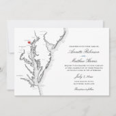 ボルチモアMarylandオールインワンQRコードRSVP 結婚's 招待状 (正面)