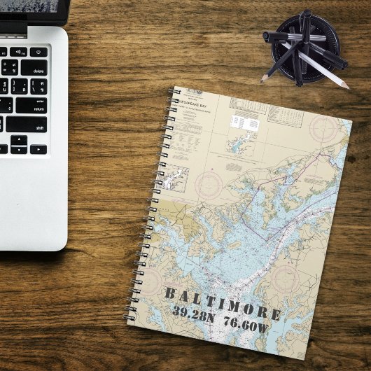 ボルチモアMD緯度航海の表 ノートブック