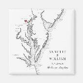 ボルチモメリーランドエレガント白黒結婚ズ マグネット (正面)