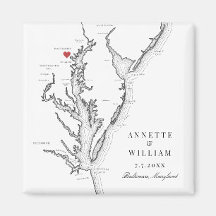 ボルチモメリーランドエレガント白黒結婚ズ マグネット