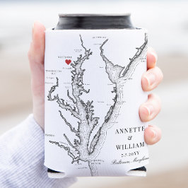 ボルチモメリーランドエレガント白黒結婚ズ 缶クーラー