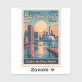 ボルチモメリーランドスカイライントラベルアートヴィンテージ シール (シート)