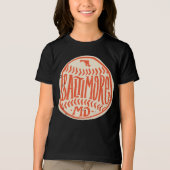 ボルチモメリーランドハンドドロー野球タイポグラフィ トライブレンドＴシャツ (正面)