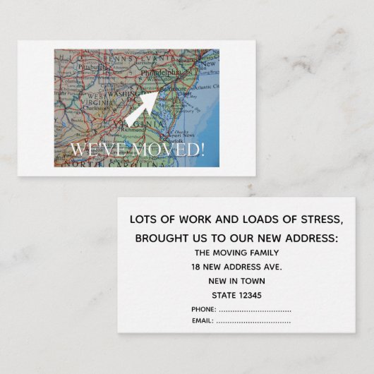 ボルチモメリーランド引っ越しました新しい住所カード エンクロージャーカード (正面/裏面)