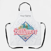 ボルチモメリーランド統一された州スカイラインヴィンテージ エプロン (正面)