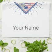 ボルチモメリーランド統一された州スカイラインヴィンテージ キッチンタオル (折り畳み)