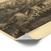 ボルチモメリーランド1862アンティークパノラママップ ポスター (角)