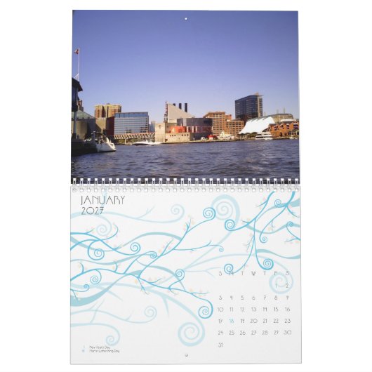 ボルティモアのアクアリウム カレンダー (1月 2027)