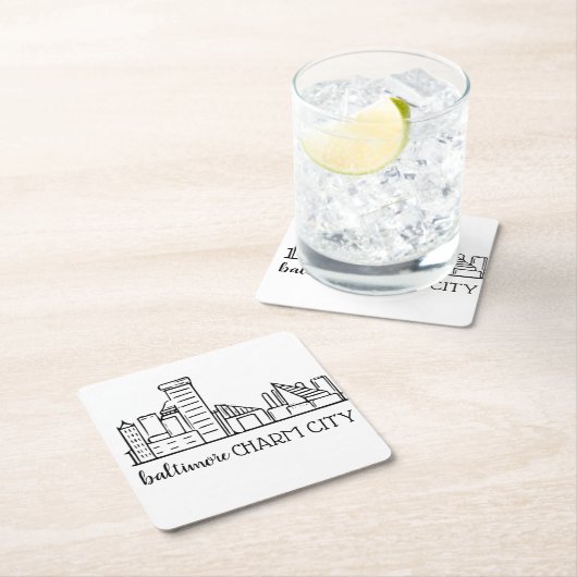 ボルティモアのスカイライン スクエアペーパーコースター (インサイチュ)