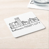 ボルティモアのスカイライン スクエアペーパーコースター (アングル)