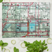 ボルティモアのヴィンテージの地図 キッチンタオル (折り畳み)