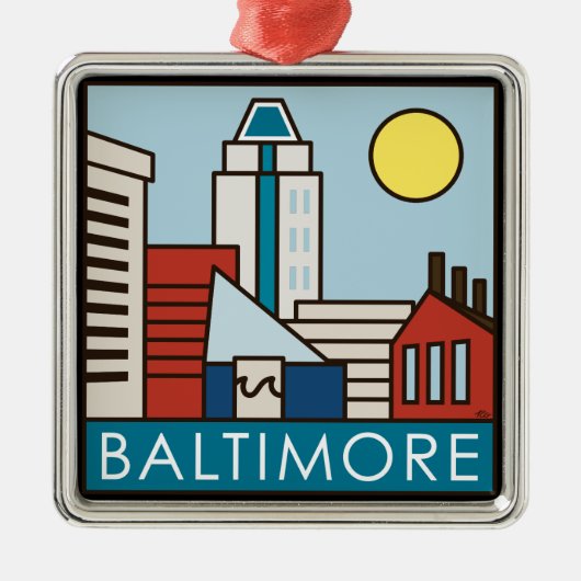 ボルティモアの内部港 メタルオーナメント (正面)