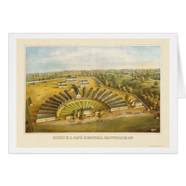 ボルティモアの田舎者の病院。 MD 1864年 (正面横)