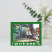 ボルティモアの緑の宇宙のPigtownの馬は郵便はがきに蹄鉄を打ちます ポストカード (スタンド正面)