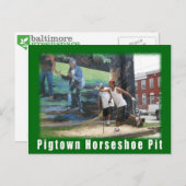 ボルティモアの緑の宇宙のPigtownの馬は郵便はがきに蹄鉄を打ちます ポストカード (正面/裏面)