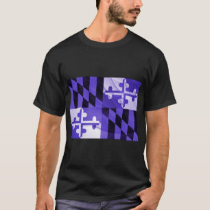 ボルティモアパープルメリーランド州旗シャツ Tシャツ