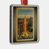 ボルティモアメリーランドのオーナメントのヴィンテージ旅行 メタルオーナメント (右)