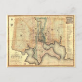 ボルティモアメリーランドの地図(1822年)の都市の計画 ポストカード (正面)
