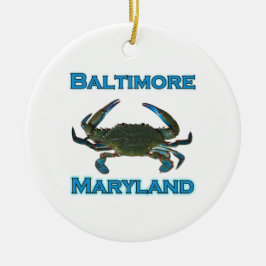ボルティモアメリーランドの青カニのロゴ セラミックオーナメント