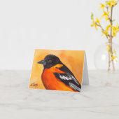 ボルティモア・オリオールズ鳥のメッセージカード カード (黄色い花)