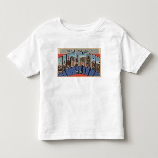 ボルティモア、メリーランド-大きい手紙場面 トドラーTシャツ (正面)