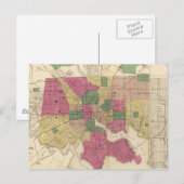 ボルティモア(1873年)のヴィンテージの地図 ポストカード (正面/裏面)
