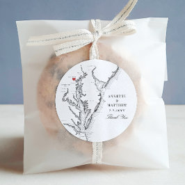 ボルティモメリーランド白黒結婚式の引き出物 ラウンドシール