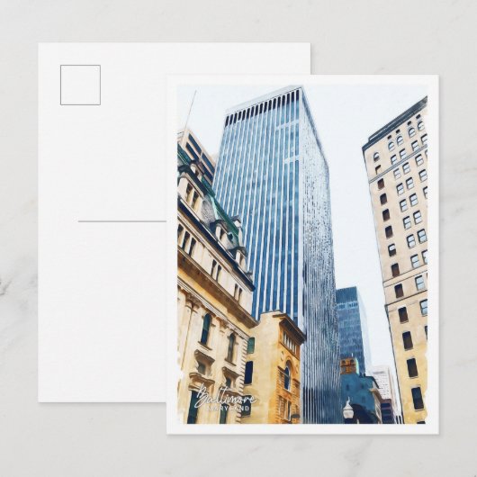 ボルティモメリーランド美しい油絵都市 ポストカード (正面/裏面)