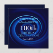 ボルテックス100番目の誕生祝い招待状 招待状 (正面/裏面)