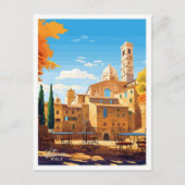 ボルテライタリアアートトラベルヴィンテージイラストレーション ポストカード (正面)