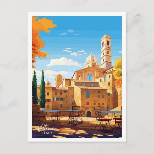 ボルテライタリアアートトラベルヴィンテージイラストレーション ポストカード (正面)