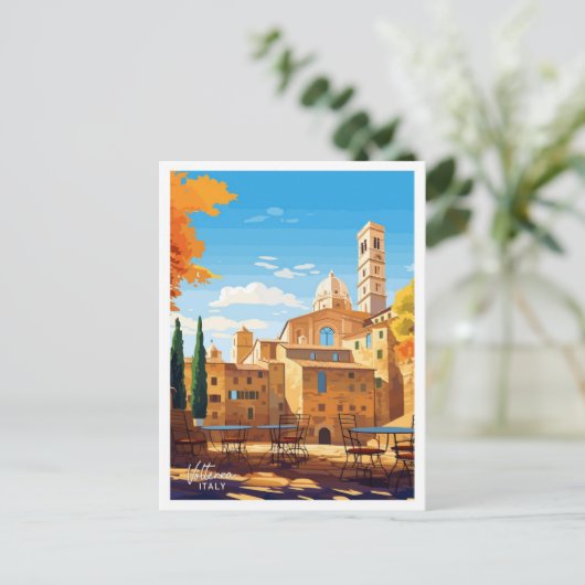 ボルテライタリアアートトラベルヴィンテージイラストレーション ポストカード (スタンド正面)