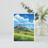 ボルテライタリアヴィンテージ旅行イラストレーション ポストカード (スタンド正面)