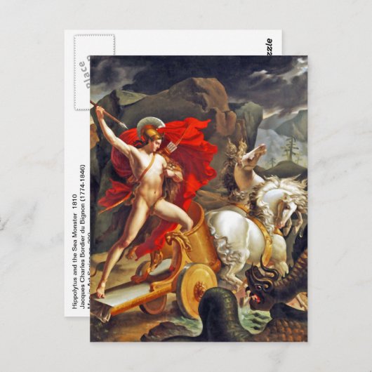 ボルディエールデュビグノンによる海馬と海の怪物 ポストカード (正面/裏面)