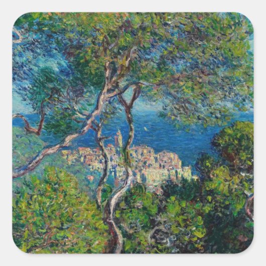 ボルディゲラ(1884年)クロード・モネ海辺素晴らし芸術 スクエアシール (正面)
