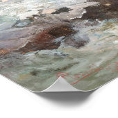 ボルディゲーラの岩に波が押し寄せる ポスター (角)