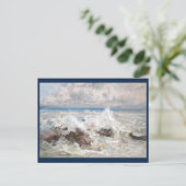 ボルディゲーラの岩に波が押し寄せる ポストカード (スタンド正面)