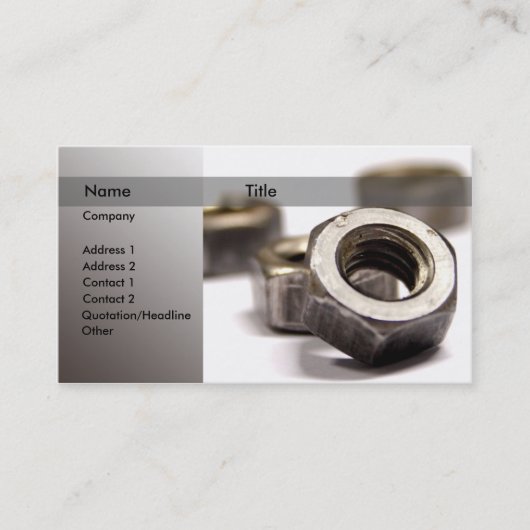 ボルトおよびねじ 名刺 (正面)