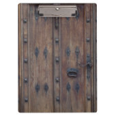 ボルトが付いている古くスペインのな木のドア クリップボード (正面)