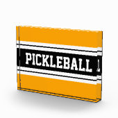 ボルトイエロー白黒ピックボールストライプレース フォトブロック (右)