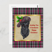 ボルトウィッククランバッジ&タータンチェッククリスマス ポストカード (正面/裏面)